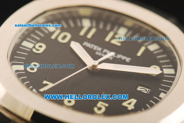 Patek Philippe Aquanaut Automatic Movement Steel Case with Black Dial and Black Rubber Strap - Click Image to Close